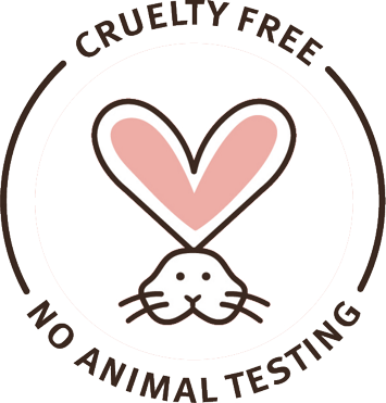 Badge indicating cruelty-free status, highlighting ethical commitment in product development.